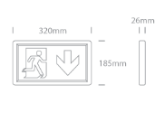 3W LED paviršinis evakuacinis šviestuvas, 6000K, su 3h avariniu moduliu, 89408/W