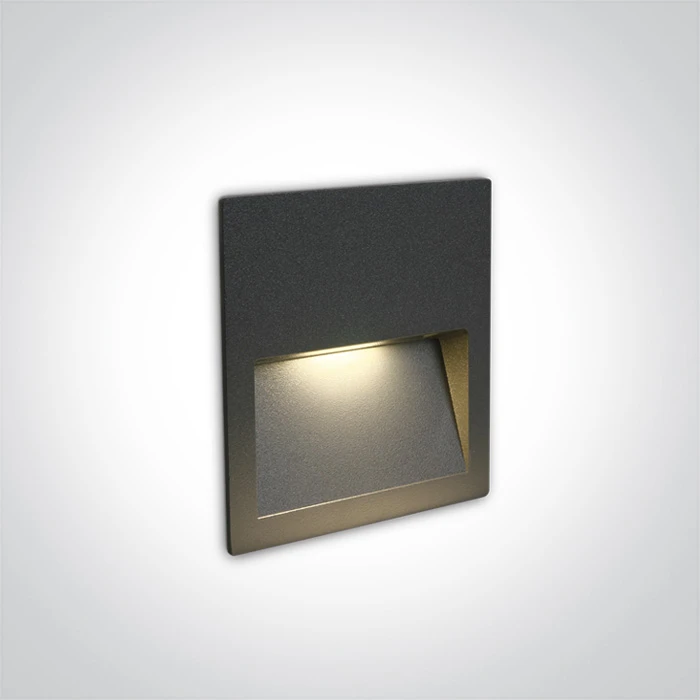 3W LED sieninis įleidžiamas fasado šviestuvas, antracito sp., 2200/2700/3000/4000K, IP65, 68068A/AN/V