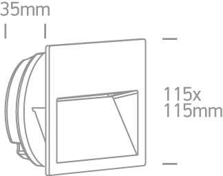 3W LED sieninis įleidžiamas fasado šviestuvas, antracito sp., 2200/2700/3000/4000K, IP65, 68068A/AN/V