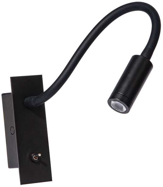 3W LED sieninis įleidžiamas šviestuvas, juodas, 3000K, H69