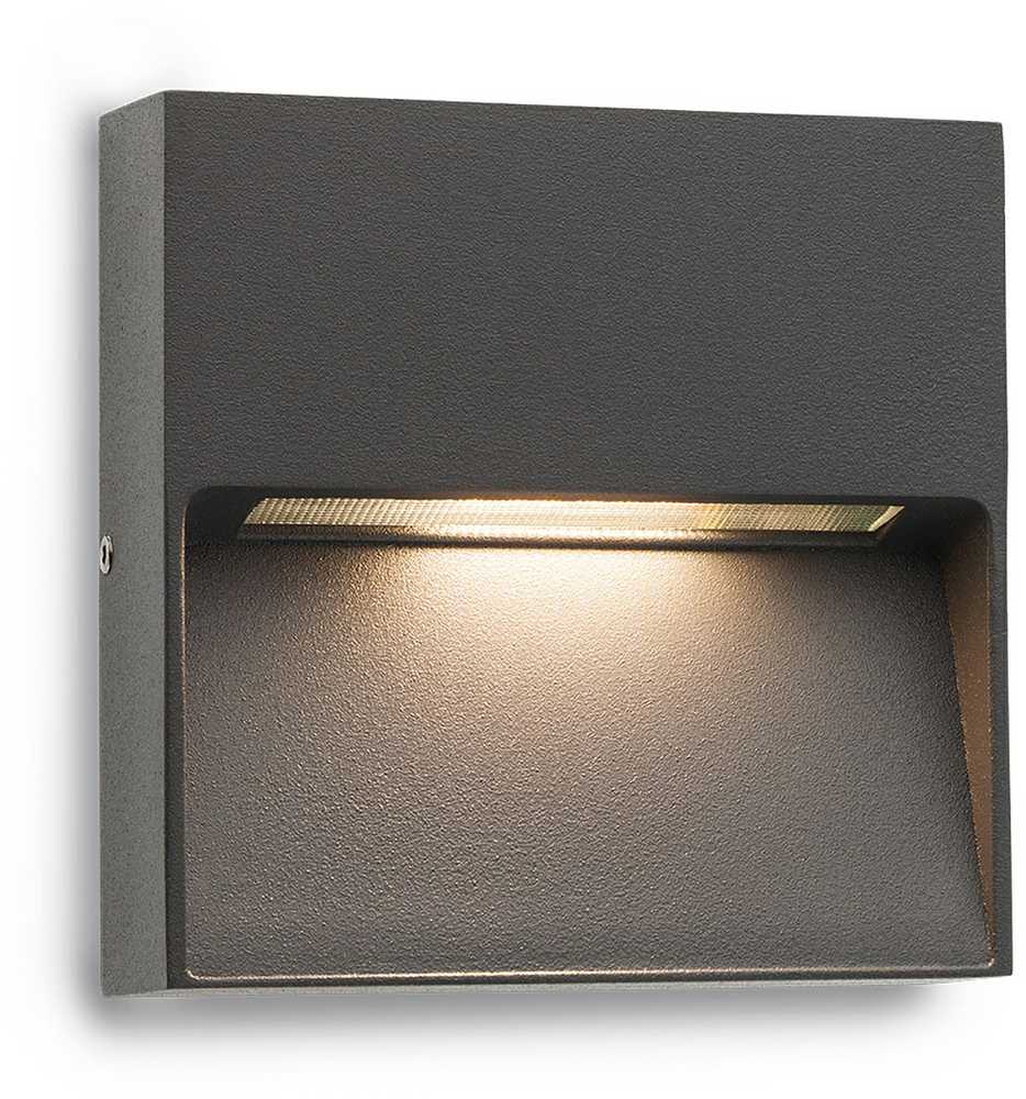 Sieninis šviestuvas 3W LED sieninis lauko šviestuvas EVEN, tamsiai pilkas, 3000K, IP54, 9151