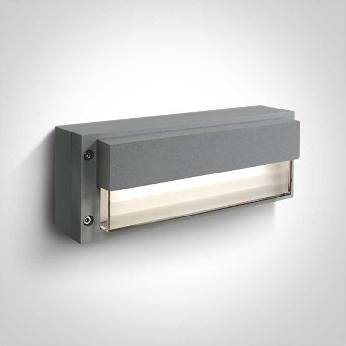 3W LED sieninis lauko šviestuvas, pilkas, 3000K, 67176/G/W