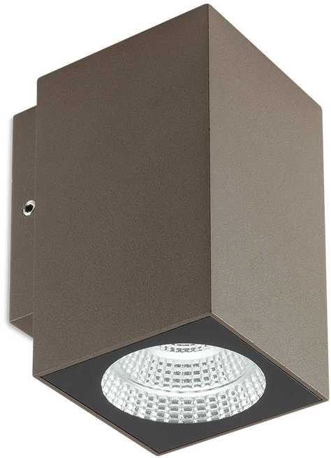 3W LED sieninis lauko šviestuvas QUAD, tamsiai rudas, 3000K, IP65, 90086