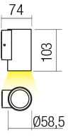 3W LED sieninis lauko šviestuvas RAM, tamsiai rudas, 3000K, IP65, 90077