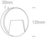 3W LED sieninis šviestuvas, antracito sp., 2700/3300/4000K, IP65, 67414/AN/V