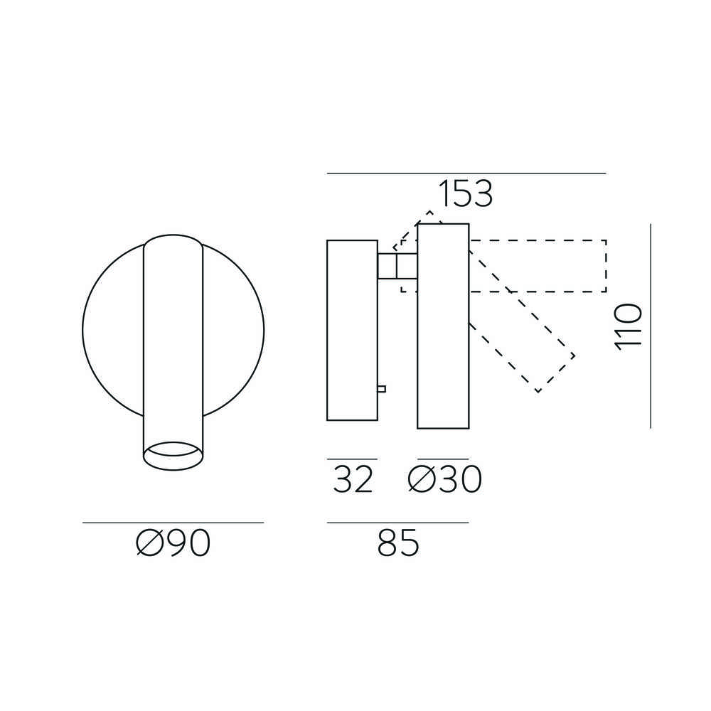 3W LED sieninis šviestuvas ATRIA, bronzos sp., 3000K, A3925000BR