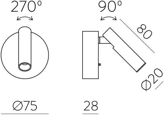 3W LED sieninis šviestuvas ATRIA MINI, matinės nikelio sp., 3000K, A3925100NM