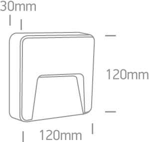 3W LED sieninis šviestuvas, baltas, 2700/3300/4000K, IP65, 67418/W/V