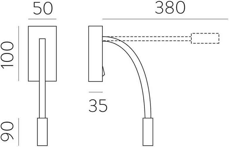 3W LED sieninis šviestuvas CIO, juodas, 3000K, A3239101N