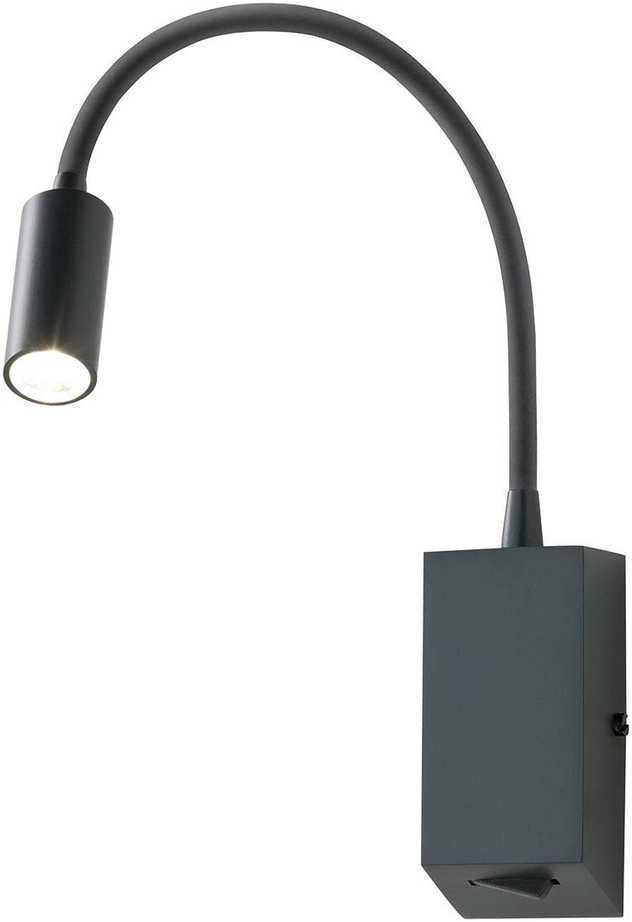3W LED sieninis šviestuvas HELLO, matinės juodos sp., 3000K, 01-1194