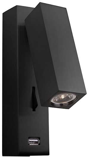3W LED sieninis šviestuvas, juodas, 3000K, H35
