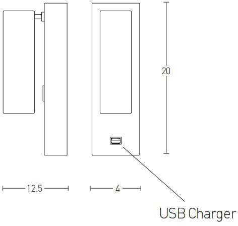3W LED sieninis šviestuvas, juodas, 3000K, H35