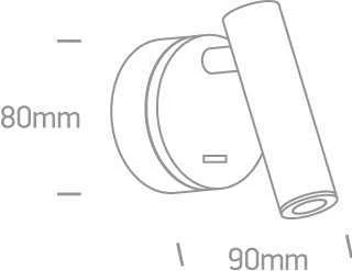 3W LED sieninis šviestuvas- skaitymo lempa, baltas, 3000K, 65738/W/W