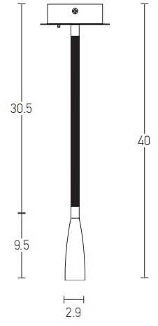 3W LED sieninis šviestuvas, žalvario sp., 3000K, H63