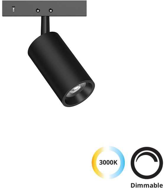 3W LED šviestuvas į magnetinius bėgelius MICRO MAGNETIC, juodas, 3000K, dimeriuojamas, 4315500