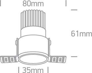 3W LED užglaistomas šviestuvas, žalvario sp., 3000K, 10103BTR/BS/W