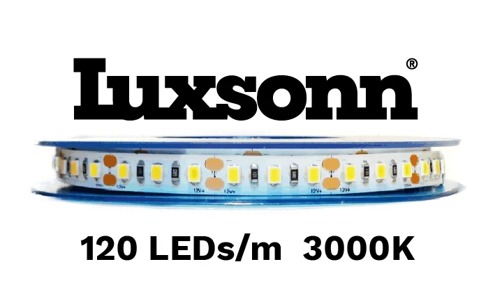 3W/m LED juosta LUXSONN, BRIDGELUX diodai, DC24, 120LED/m, 3000K