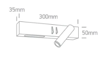 3W+6W LED paviršinis sieninis šviestuvas, juodas, 3000K, 65146A/B/W