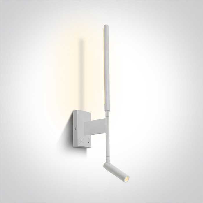 3W+6W LED sieninis šviestuvas, baltas, 3000K, 65144/W/W
