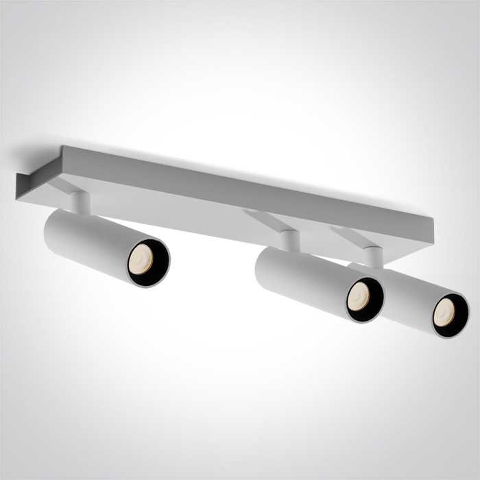 3x5W LED lubinis šviestuvas, baltas, 3000K, pakreipiamas, 65004C/W/W