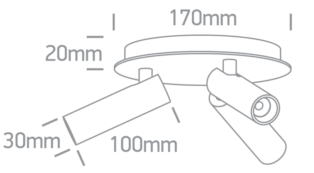 3x5W LED lubinis šviestuvas, juodas, 3000K, pakreipiamas, 65004D/B/W