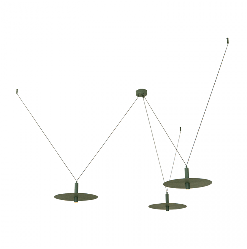 3x7W LED pakabinamas šviestuvas, žalias, 3000K, 23230