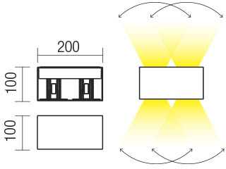 Sieninis šviestuvas 4 x 5W LED sieninis lauko šviestuvas VARY, tamsiai rudas, 4000K, IP54, 90305
