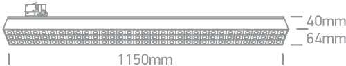 40-60W LED šviestuvas į 3 fazių bėgelius, baltas, 3000/4000/5000K, 65170BT/W/V