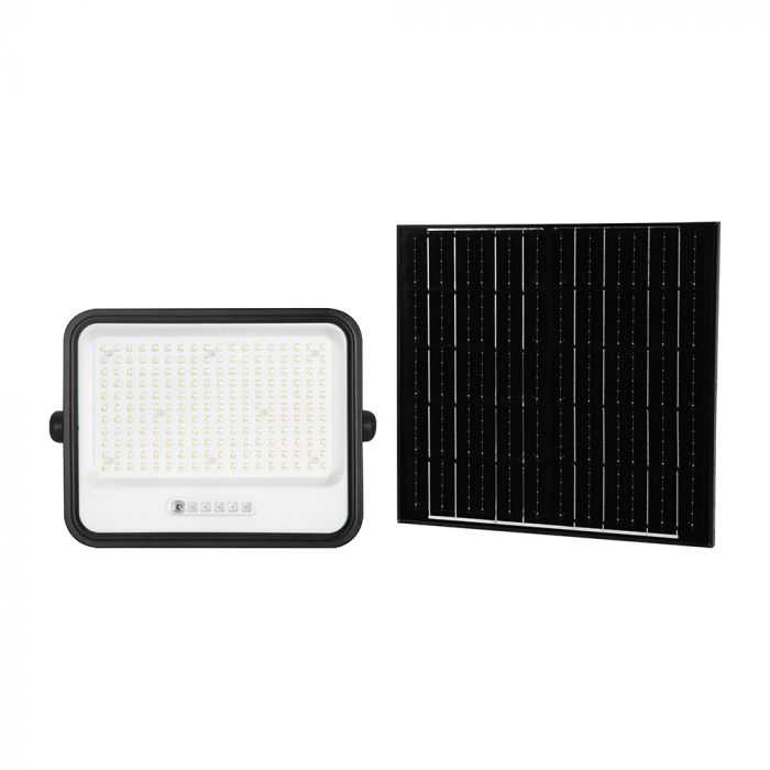 400W LED prožektorius su saulės baterija, juodas, 2000-8000K, dimeriuojamas
