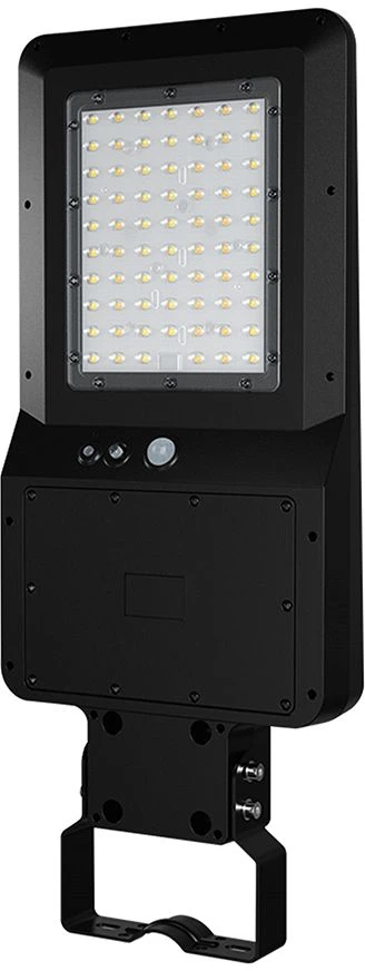 40W LED gatvės šviestuvas su saulės baterija ir judesio davikliu, juodas, 3000/4000/6000K, 140°x70°
