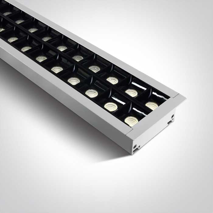 40W LED įleidžiamas linijinis šviestuvas, baltas, 4000K, 38150BR/W/C