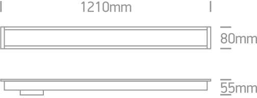 40W LED įleidžiamas linijinis šviestuvas, baltas, 4000K, 38150AR/W/C