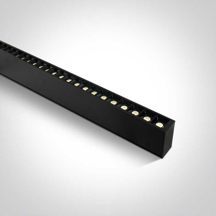 40W LED linijinės sistemos šviestuvas, juodas, 3000K, 38150B/B/W