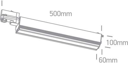 40W LED linijinis bėgelio šviestuvas, baltas, 3000K, 65026T/W/W