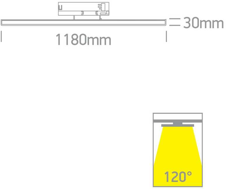 40W LED linijinis bėgelio šviestuvas, juodas, 2700/3200/4000K, 65172BT/B/V