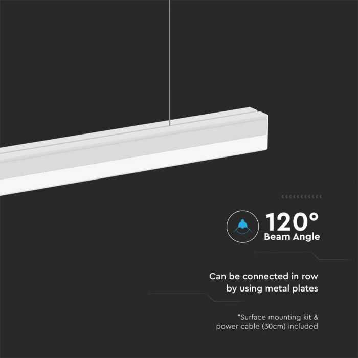 V-tac 40W LED linijinis šviestuvas, baltas, 6500K