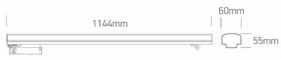 40W LED linijinis šviestuvas į 3 fazių bėgelį, juodas, 3000/3500/4000K, 65664BT/B/V