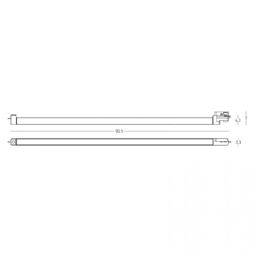 40W LED linijinis šviestuvas į 3 fazių bėgelius, baltas, 3000K, S242