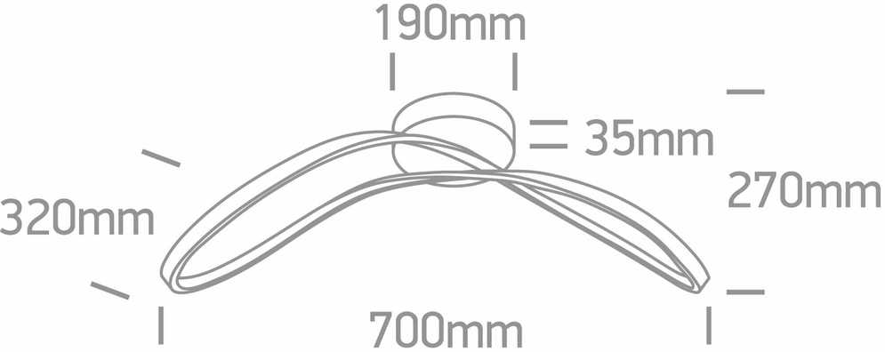 40W LED lubinis šviestuvas, šampano sp., 3000K, dimeriuojamas, 63154A/CH/W