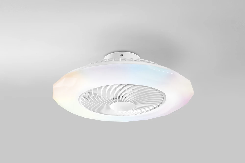 40W LED lubinis šviestuvas - ventiliatorius SKYRON, baltas, CCT/RGB, dimeriuojamas