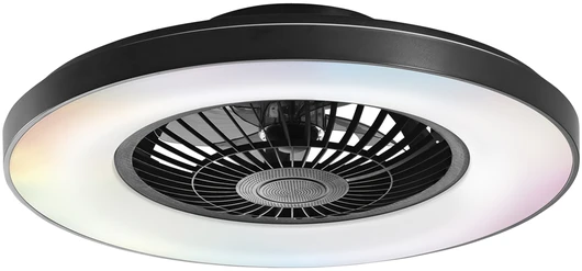 40W LED lubinis šviestuvas - ventiliatorius GARBIN, juodas, CCT, dimeriuojamas