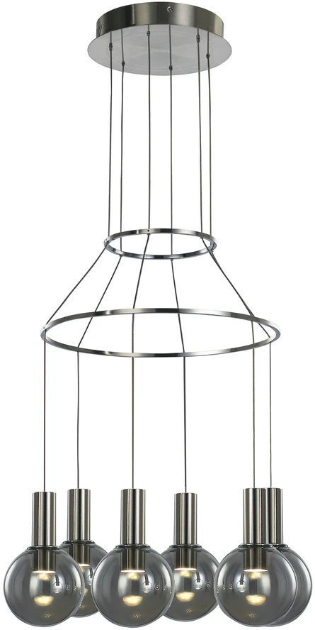 40W LED pakabinamas šviestuvas ARIA, chromo/dūmų sp., 3000K, dimeriuojamas
