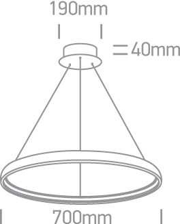 40W LED pakabinamas šviestuvas, baltas, 3000K, 63050/W