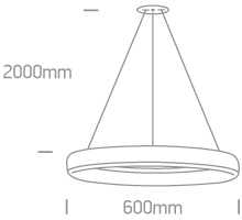 40W LED pakabinamas šviestuvas, baltas, 3000K, 63114/W/W