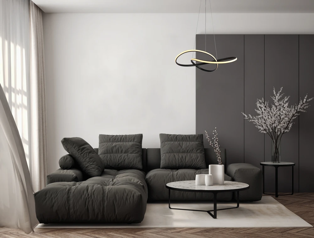 40W LED pakabinamas šviestuvas CONSA, juodas, 3000/4000/6000K