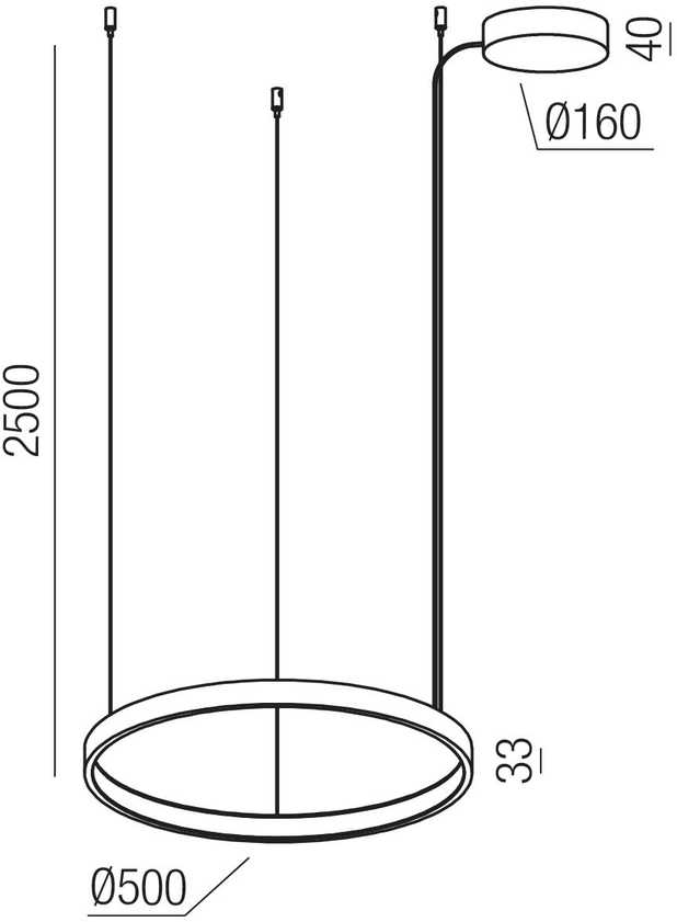 40W LED pakabinamas šviestuvas ORION, baltas, 2700/3000/4000K, DALI, 01-3866 DALI