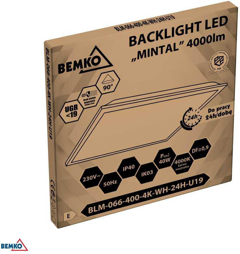40W LED panelė, balta, 4000K, IP40, 60x60cm
