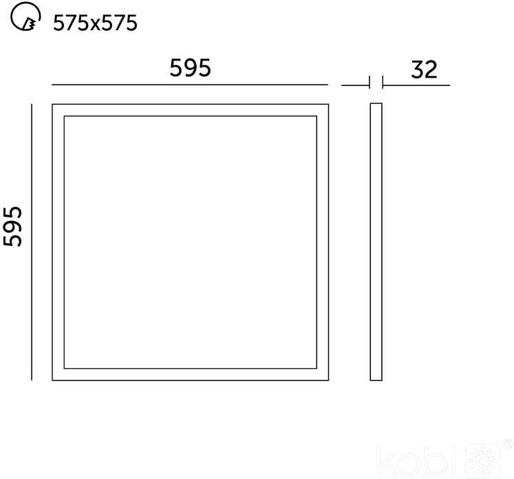 40W LED panelė DAVRO, balta, 4000K, IP40, 60x60cm