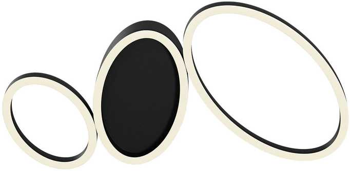 40W LED paviršinis lubinis šviestuvas RITMO, juodas, 3000/4000K