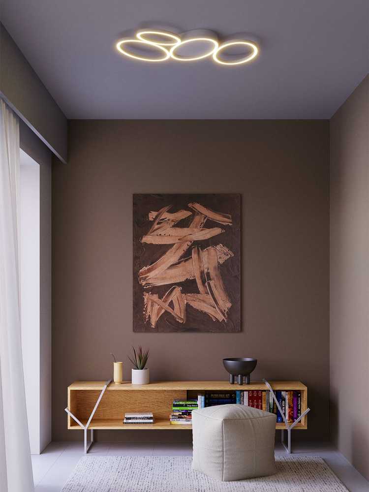 40W LED paviršinis lubinis šviestuvas RITMO, juodas, 3000/4000K